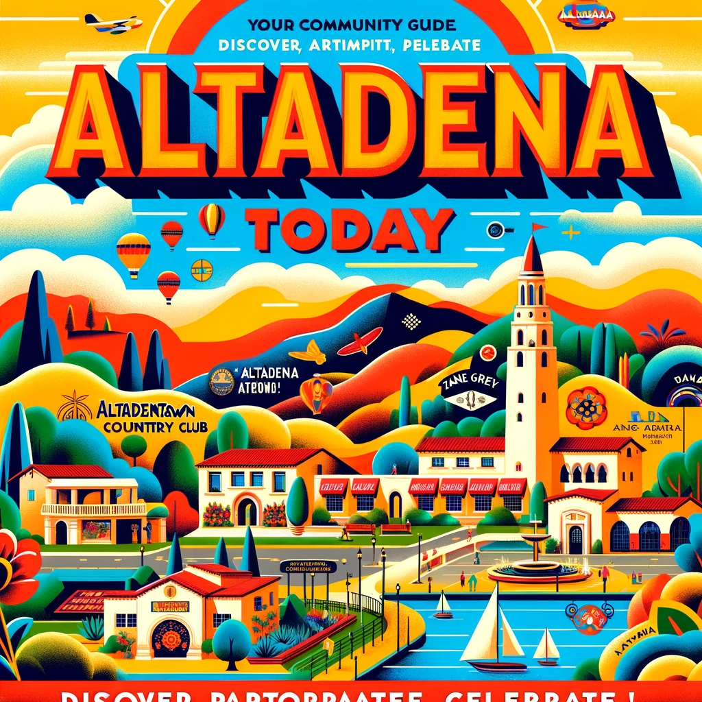 DALL·E 2023-12-24 07.37.21 - A vibrant, engaging social media graphic for &#39;Altadena Today&#39;. The image features a welcoming, colorful design with a mix of elements representing Alt
